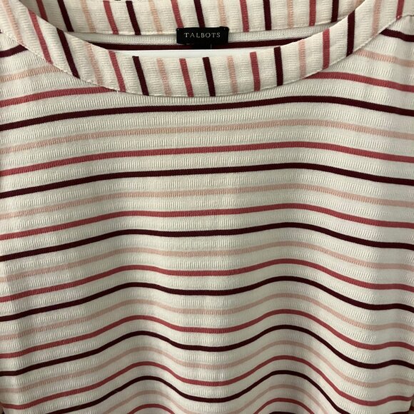 Talbots Women's Striped Long Sleeve Boat Neck Top Multi-Color Size Medium - Picture 4 of 7